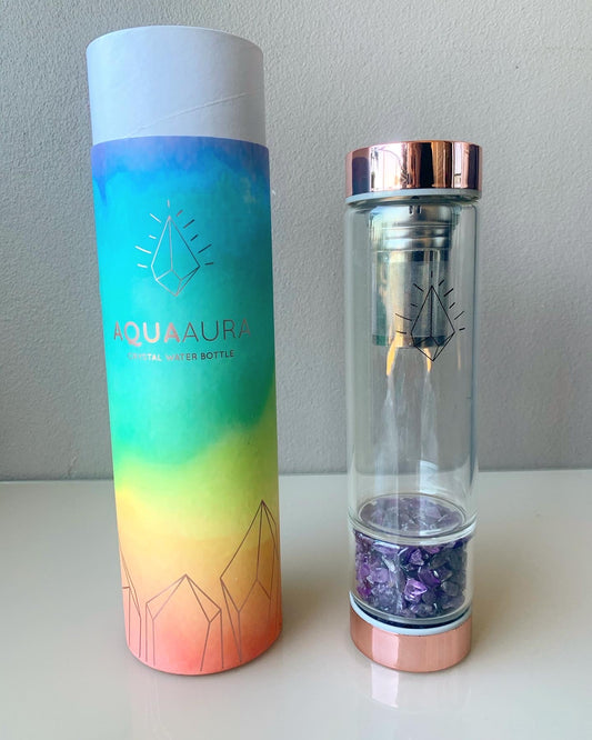 Aqua Aura Water Bottle  - Rose Gold with FREE Tea Infuser
