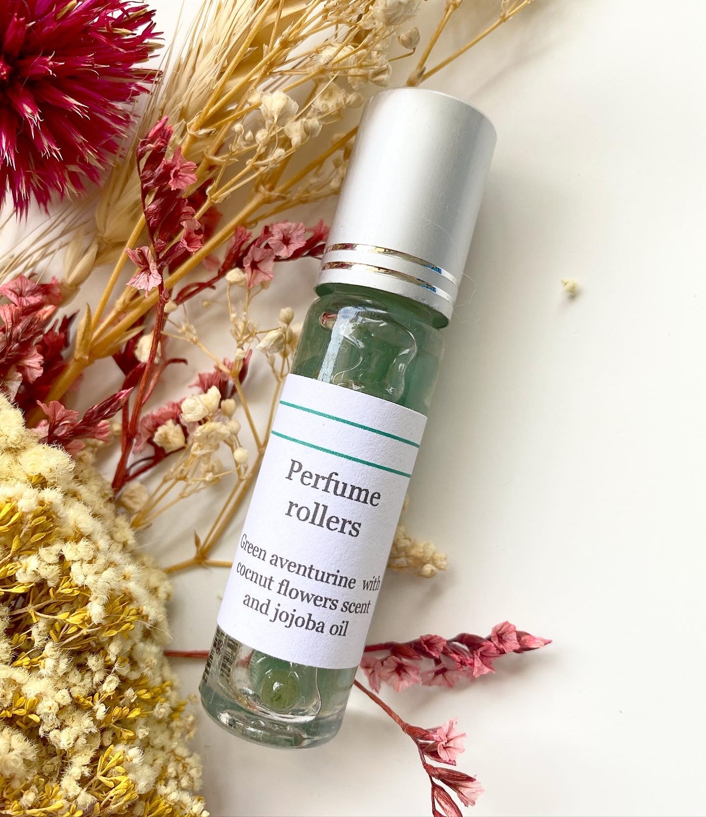 Green Aventurine | Coconut Flower Perfume Oil Roller