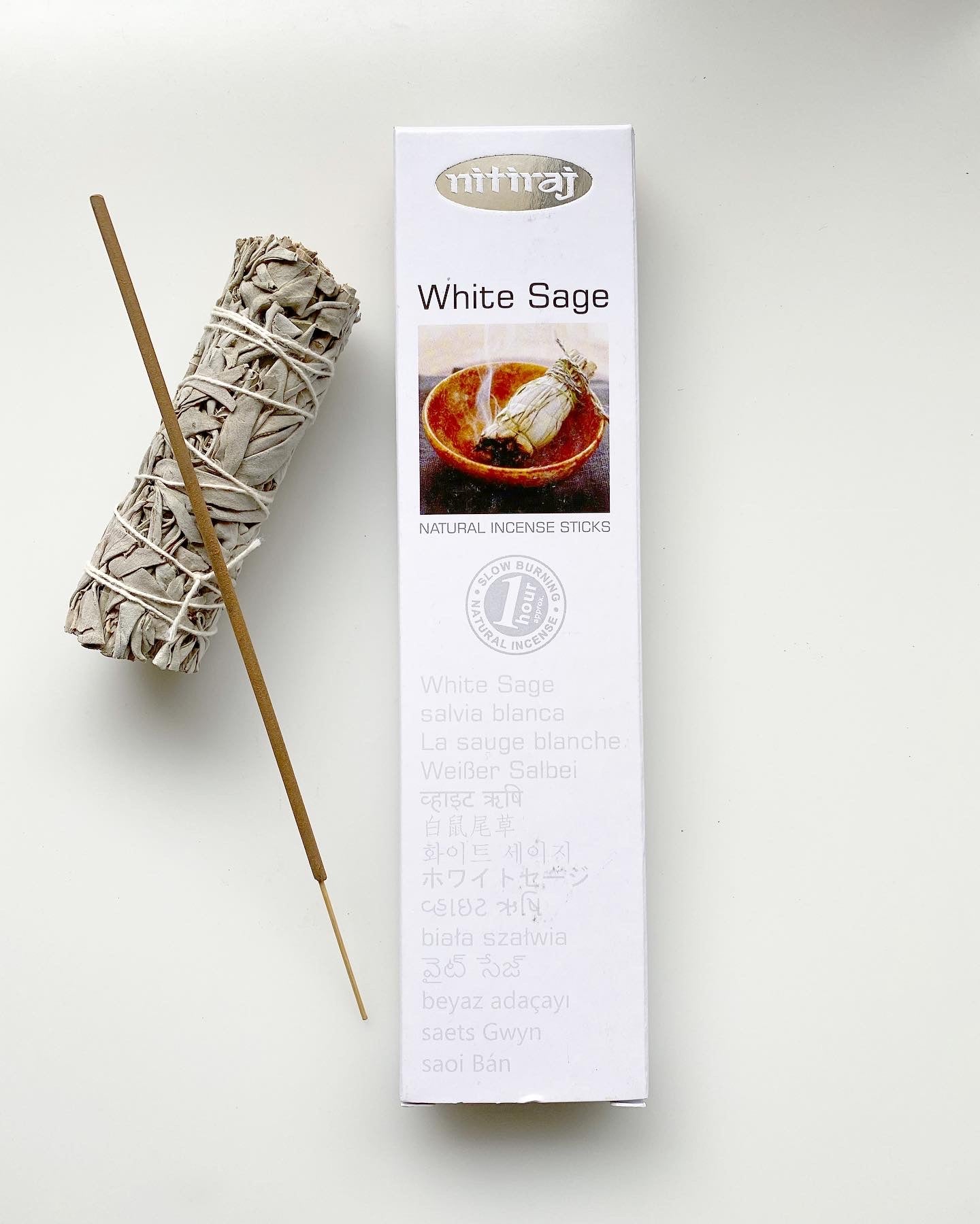 Nitiraj Platinum - White Sage - Natural Incense Sticks