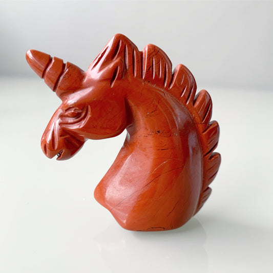 Unicorn Red Aventurine Statue