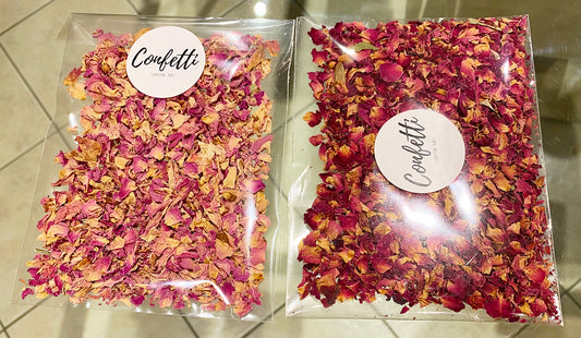 Dried Botanical Rose Petal Confetti Pouches